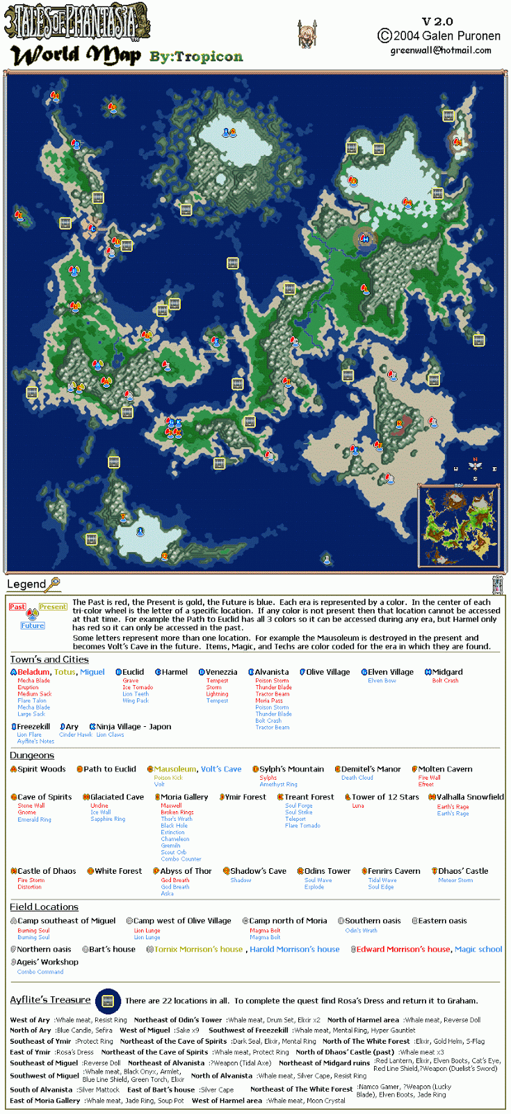 Tales of Phantasia World Map.