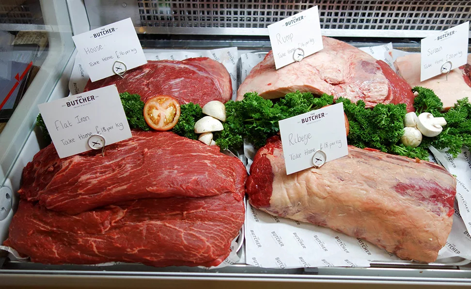 Steak in the butchers counter