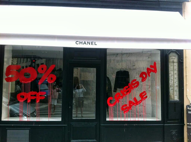 "Crisis Day Sale" New Attack By Kidult On The Chanel Store In Paris, France. 1