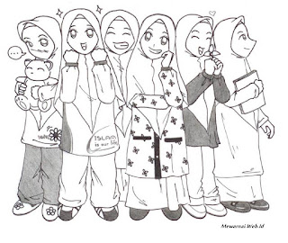 Mewarnai Gambar Kartun Muslimah Dunia Mewarnai