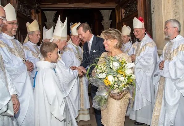 Grand Duchess Maria Teresa, Hereditary Grand Duchess Stéphanie, Princess Alexandra, Prince Louis, Princes Gabriel and Noah. Princess Stephanie