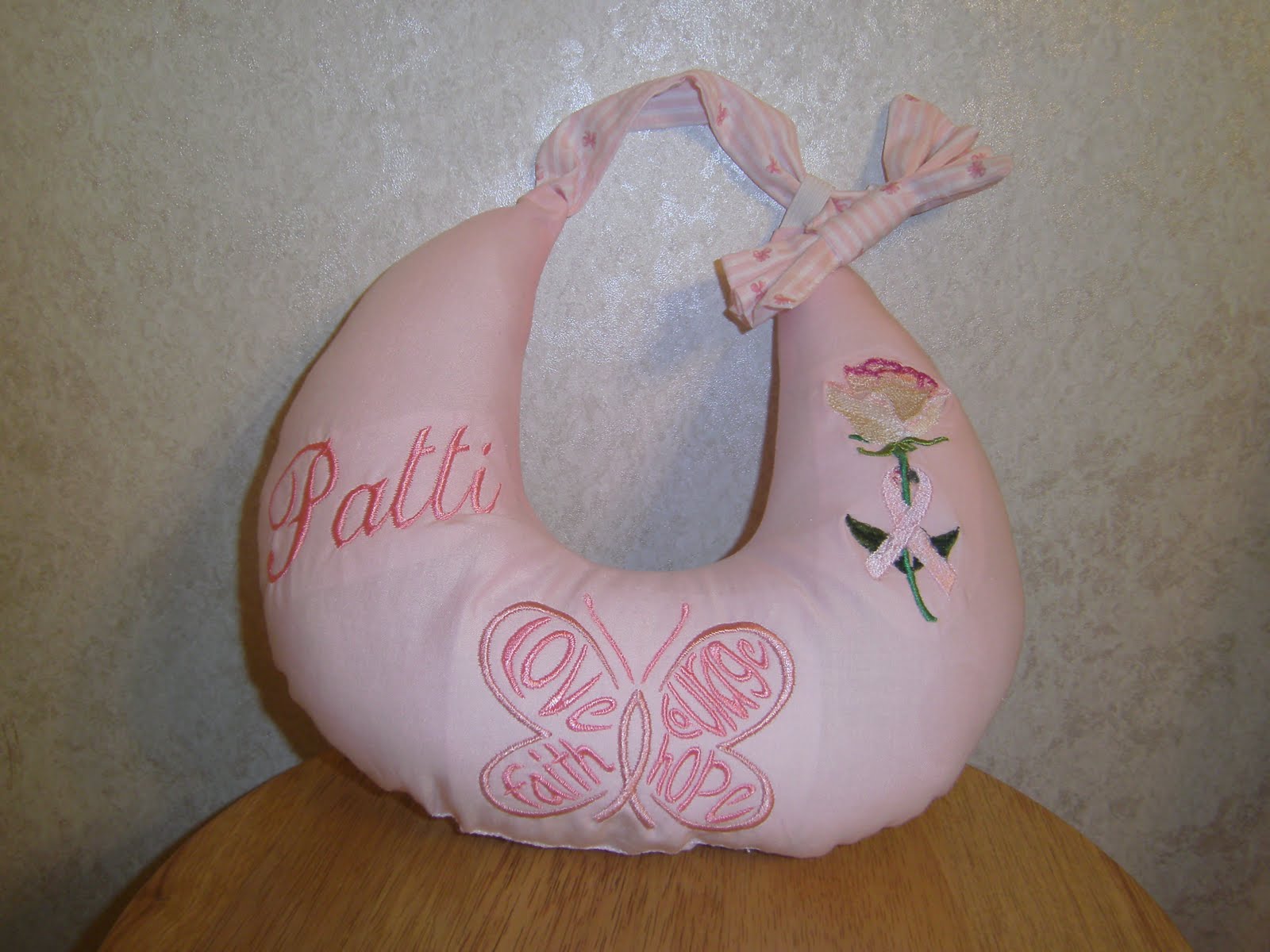 "Go For It" Embroidery Customized Breast Cancer Pillow