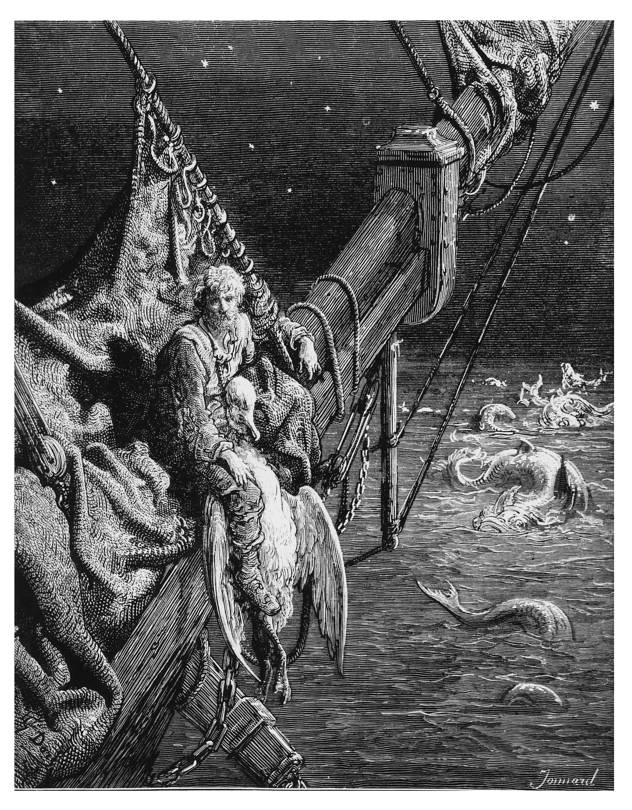 the rime of the ancient mariner See in text (the rime of the ancient mariner in seven parts) coleridge uses a literary device called situational irony in this stanza the irony is that the ship is surrounded by water, but the sailors cannot drink the saltwater. the rime of the ancient mariner See in text (the rime of the ancient mariner in seven parts) coleridge uses a literary device called situational irony in this stanza the irony is that the ship is surrounded by water, but the sailors cannot drink the saltwater.
