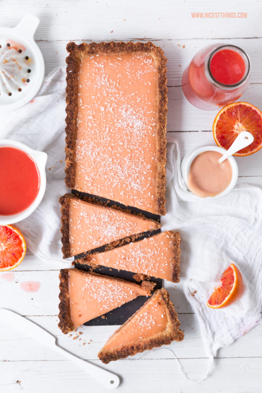 Blutorangen Tarte Rezept Blood Orange Tarte with White Chocolate and Butter Crust