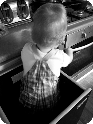 baby in FunPod, kitchen safety