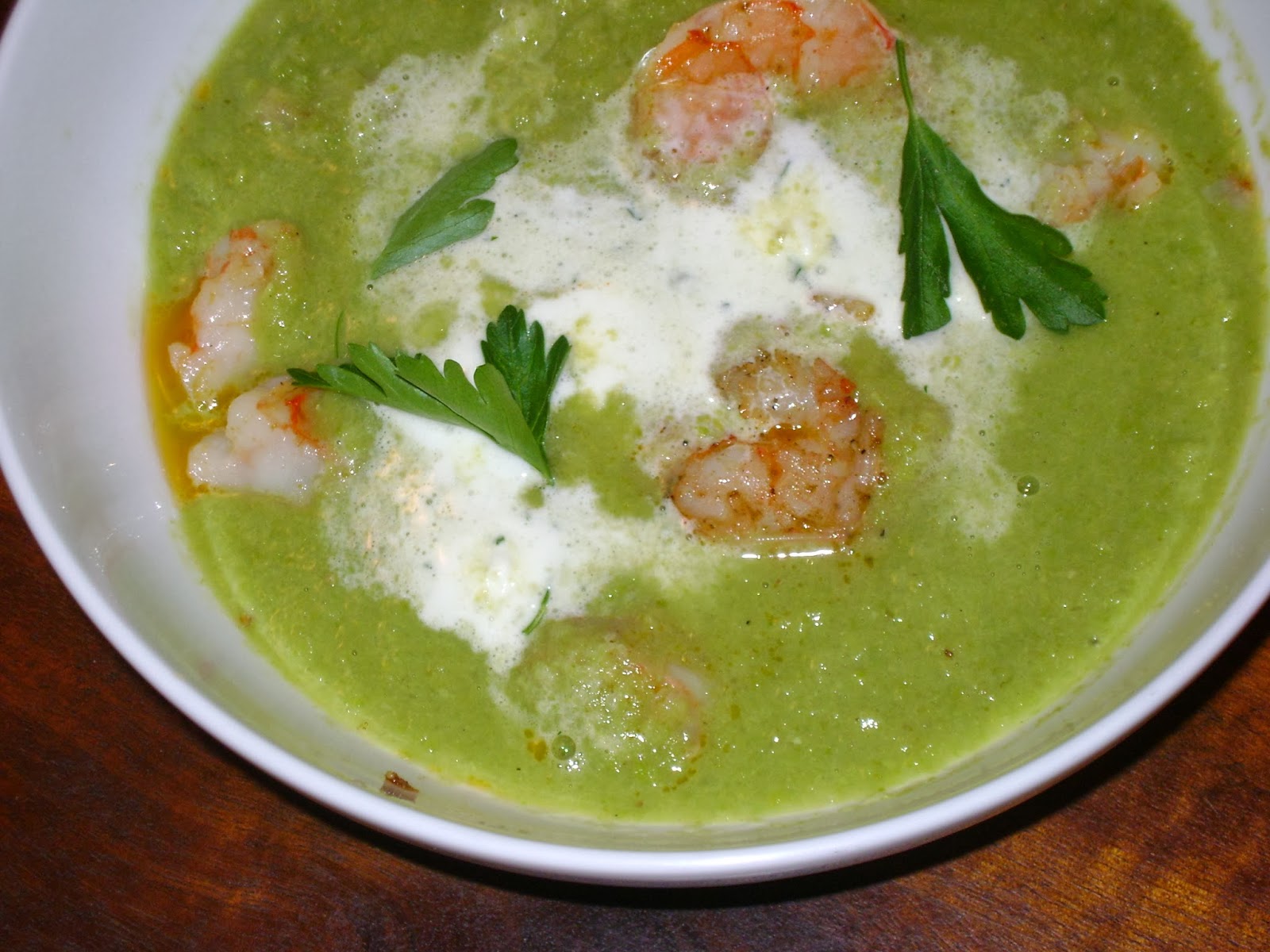 Fennel and Green Pea Soup with WasabiFlavored Whipped Cream and