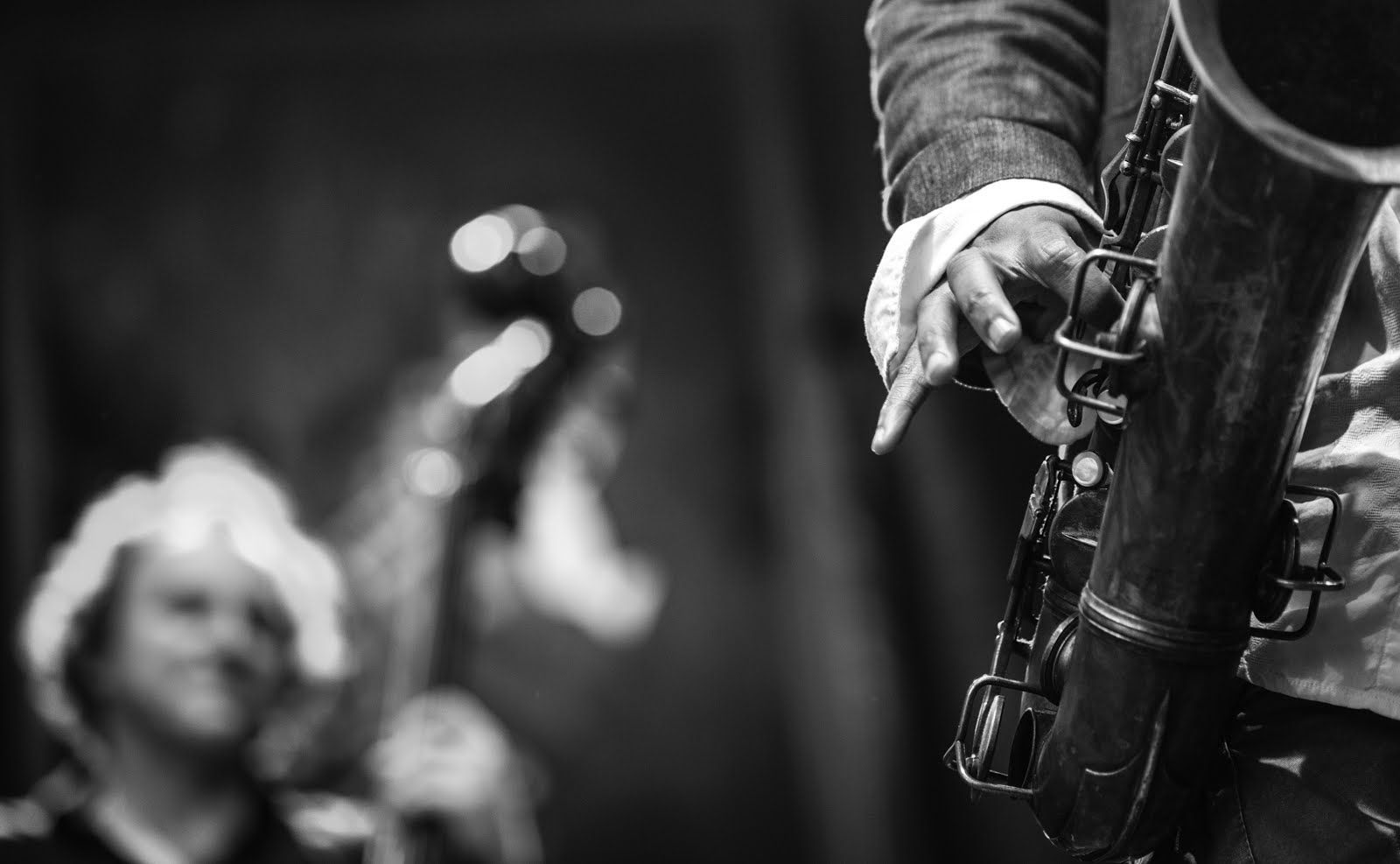 Siyah beyaz Jazz Stok Fotoğraf