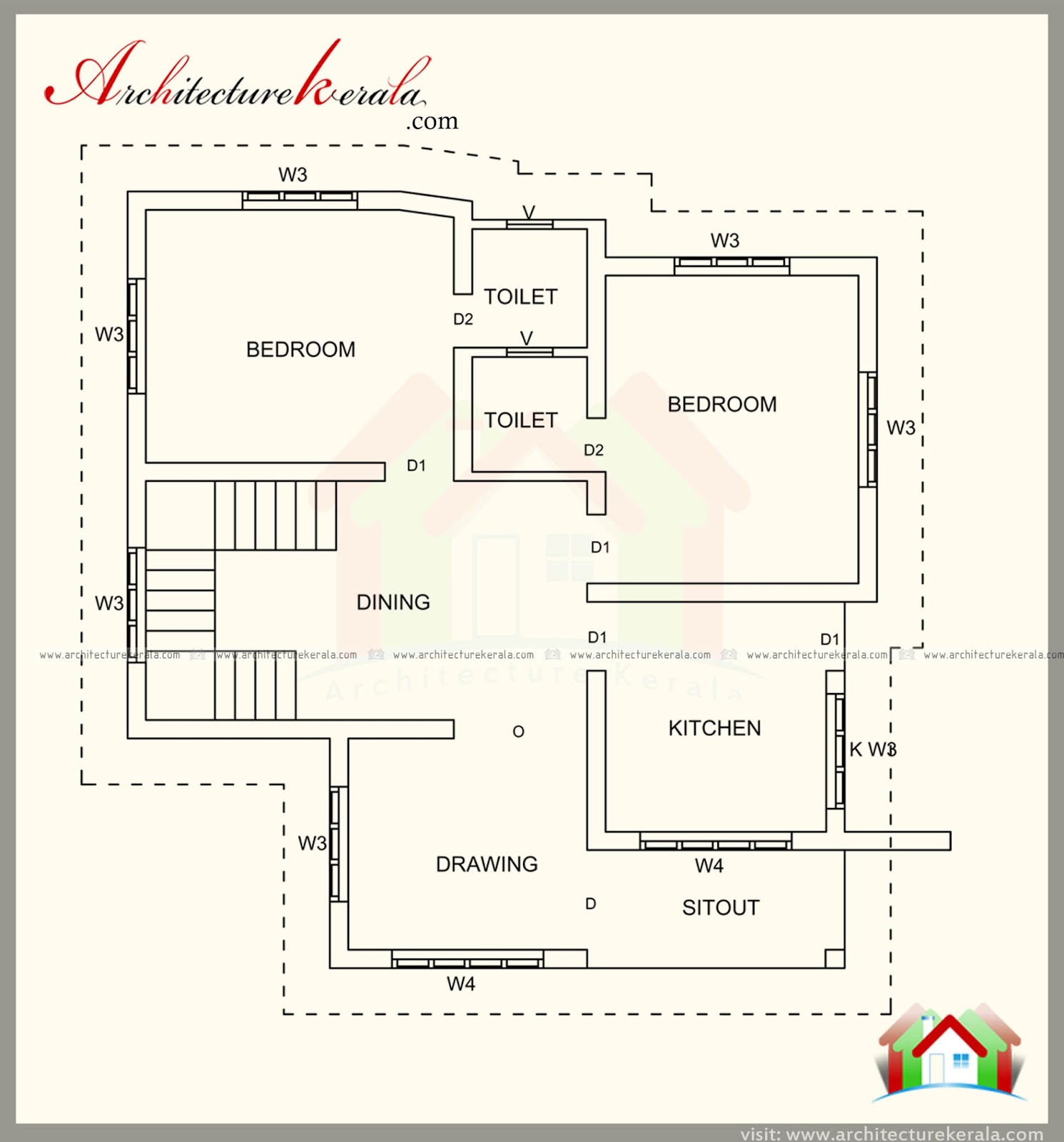  1500  SQUARE  FEET  HOUSE  PLAN  AND CONTEMPORARY STYLE 