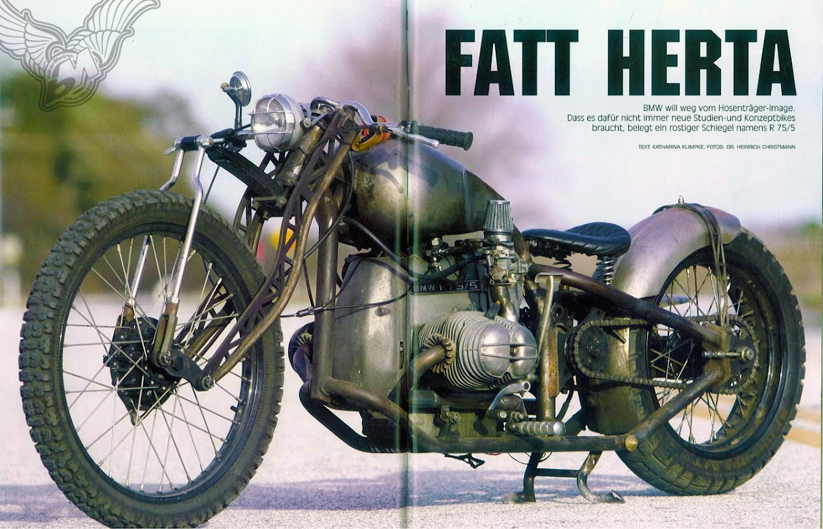 bmw r75/5 bobber - magazine spread | fna custom cycles