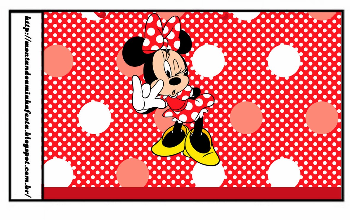 Etiquetas para Candy Bar para Fiestas de Minnie rojo. Ideas y