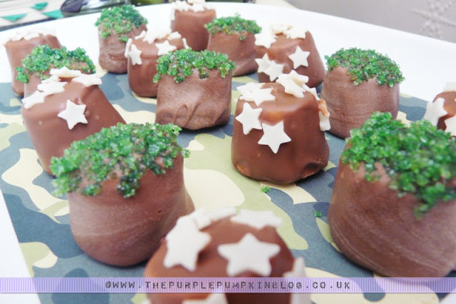 Bombs Away! Chocolate Covered Marshmallows for an #Army Themed #Party