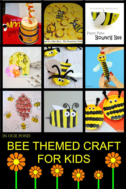 A Celebration of Bees- Ideas and Printables for Kids // In Our Pond // kids' crafts // free printables // kindergarten // preschool // day care // nursery // children's crafts