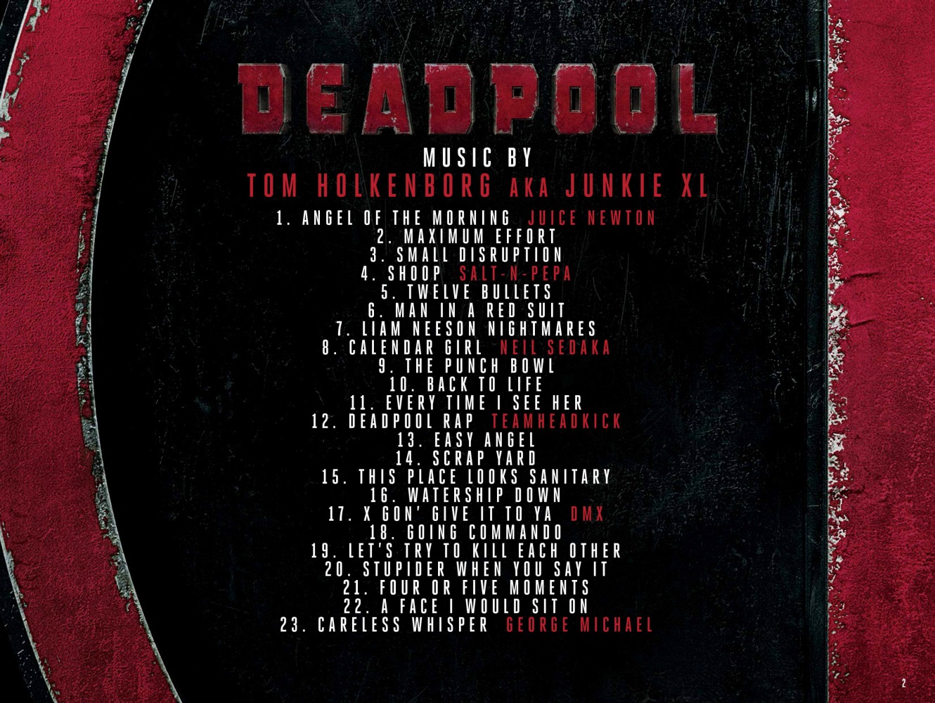 Encarte Deadpool (Original Motion Picture Soundtrack) [Digital Edition