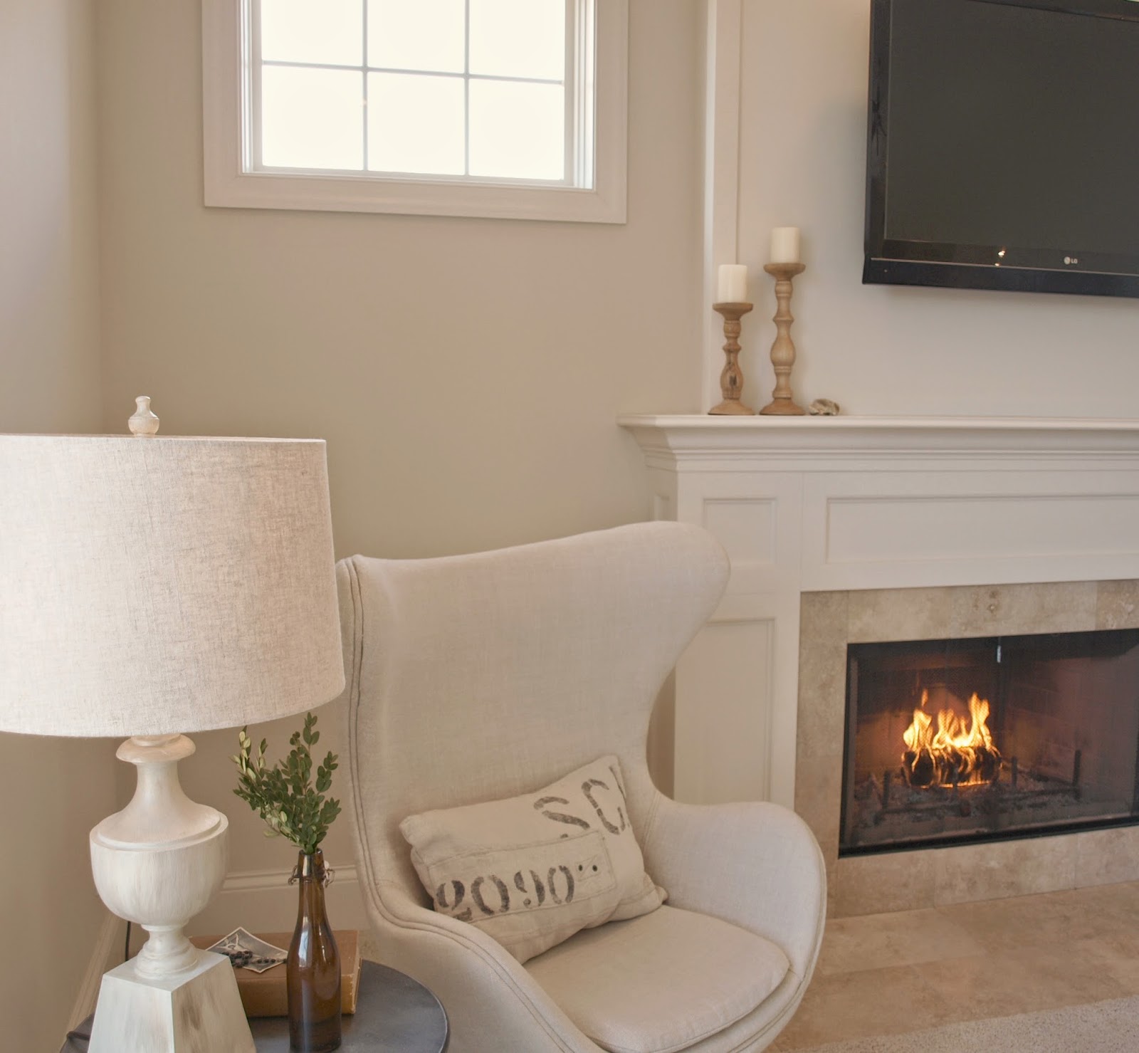 Hello Lovely Studio Belgian linen Copenhagen chair in living room