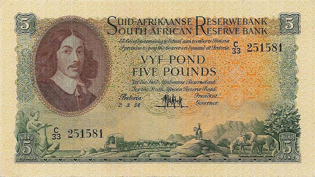 South African 5 Pounds banknote