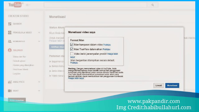Cara Monetisasi Video Youtube Untuk Mendapatkan Uang
