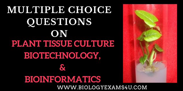MCQ on Plant Tissue Culture, Biotechnology and Bioinformatics