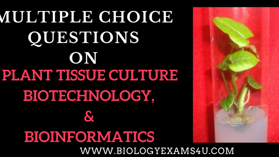 MCQ on Plant Tissue Culture, Biotechnology and Bioinformatics (Lecturer in  Botany Questions)