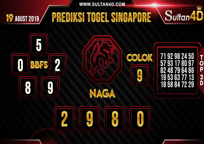 PREDIKSI TOGEL SINGAPORE SULTAN4D 19 AGUSTUS 2019 PREDIKSI TOGEL SINGAPORE SULTAN4D 19 AGUSTUS 2019