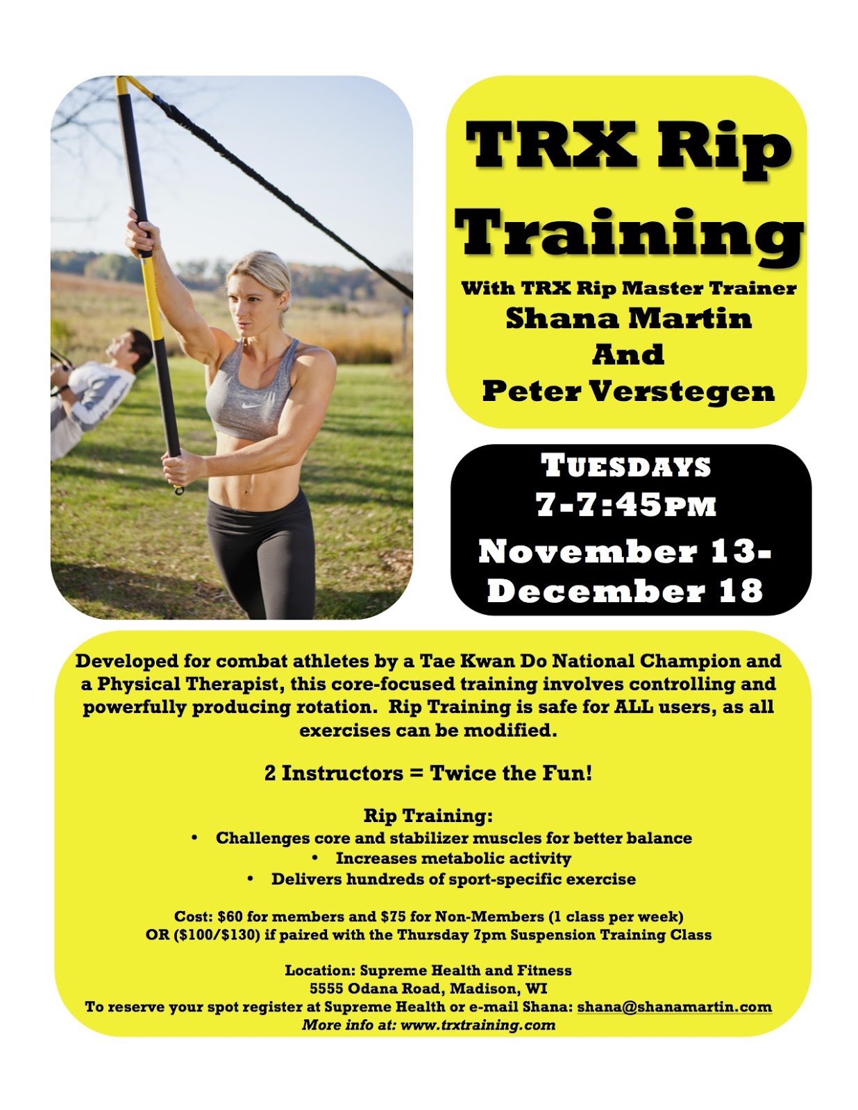 Training Rip Supreme Health and Fitness November 2012 Newsletter