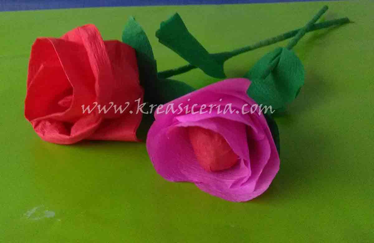 Membuat Prakarya Bunga Kertas Krep Anak Sd Kreasi Ceria Gambar