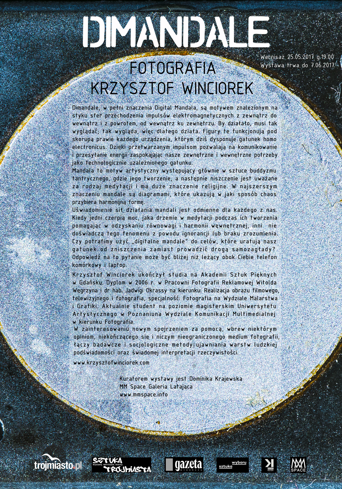 Plakat informacyjny do wystawy Krzysztofa Winciorka
