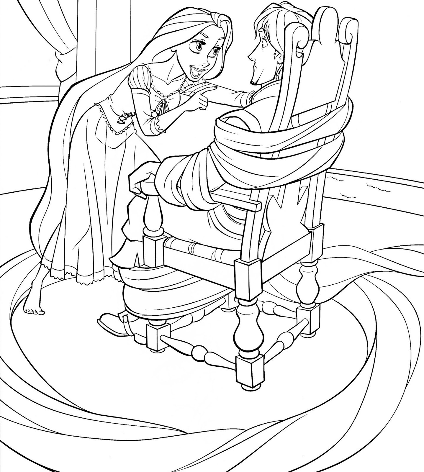 Mewarnai Gambar Putri Rapunzel Suka Mewarnai