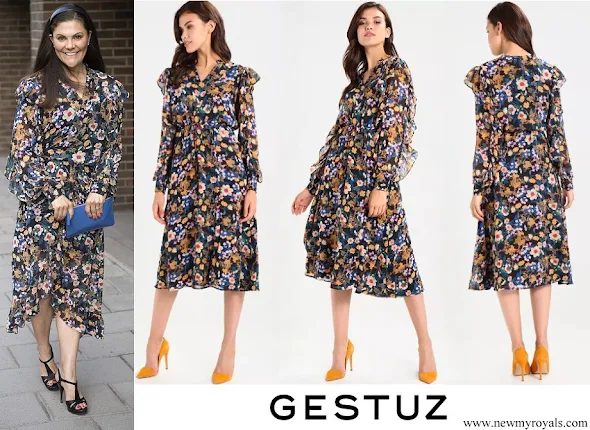 Crown Princess Victoria wore Gestuz Fally Multi-Color Day Dress