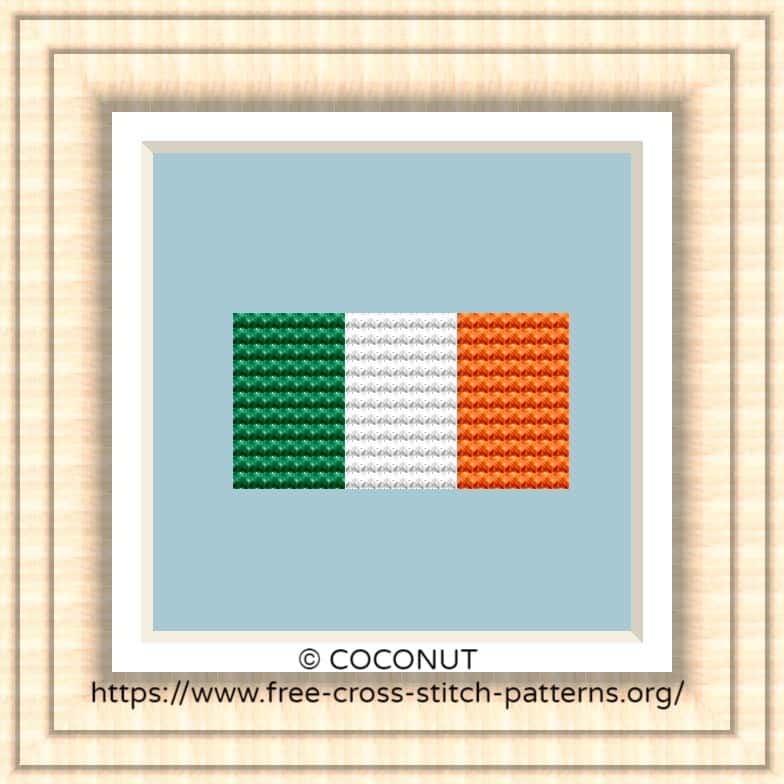 NATIONAL FLAG OF IRELAND CROSS STITCH CHART Free cross stitch pattern