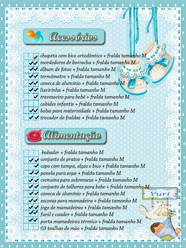 CROCHE E ARTE: Lista de Cha de Bebê Personalizada