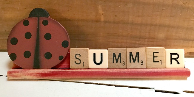 ladybug  summer scrabble sign