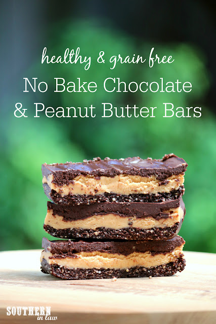 Healthy No Bake Chocolate and Peanut Butter Bars Recipe – healthy, grain free, raw, gluten free, vegan, refined sugar free, clean eating recipe, homemade candy bars