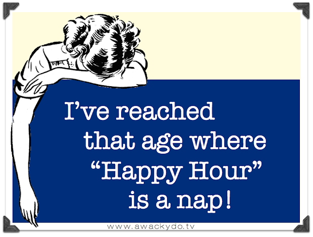 I've reached the age where Happy Hour is a nap, retro girl sleeping