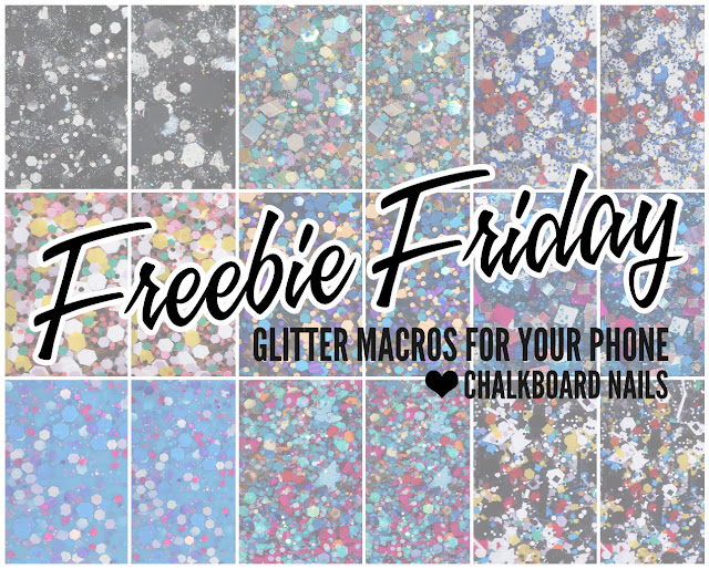 Chalkboard Nails: Free glitter macros for your phone wallpaper