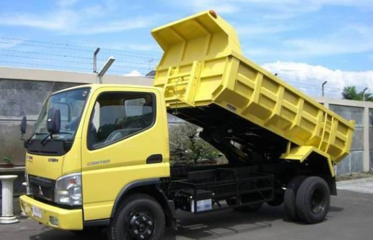 Mitsubishi Dump Truck-kuning samping