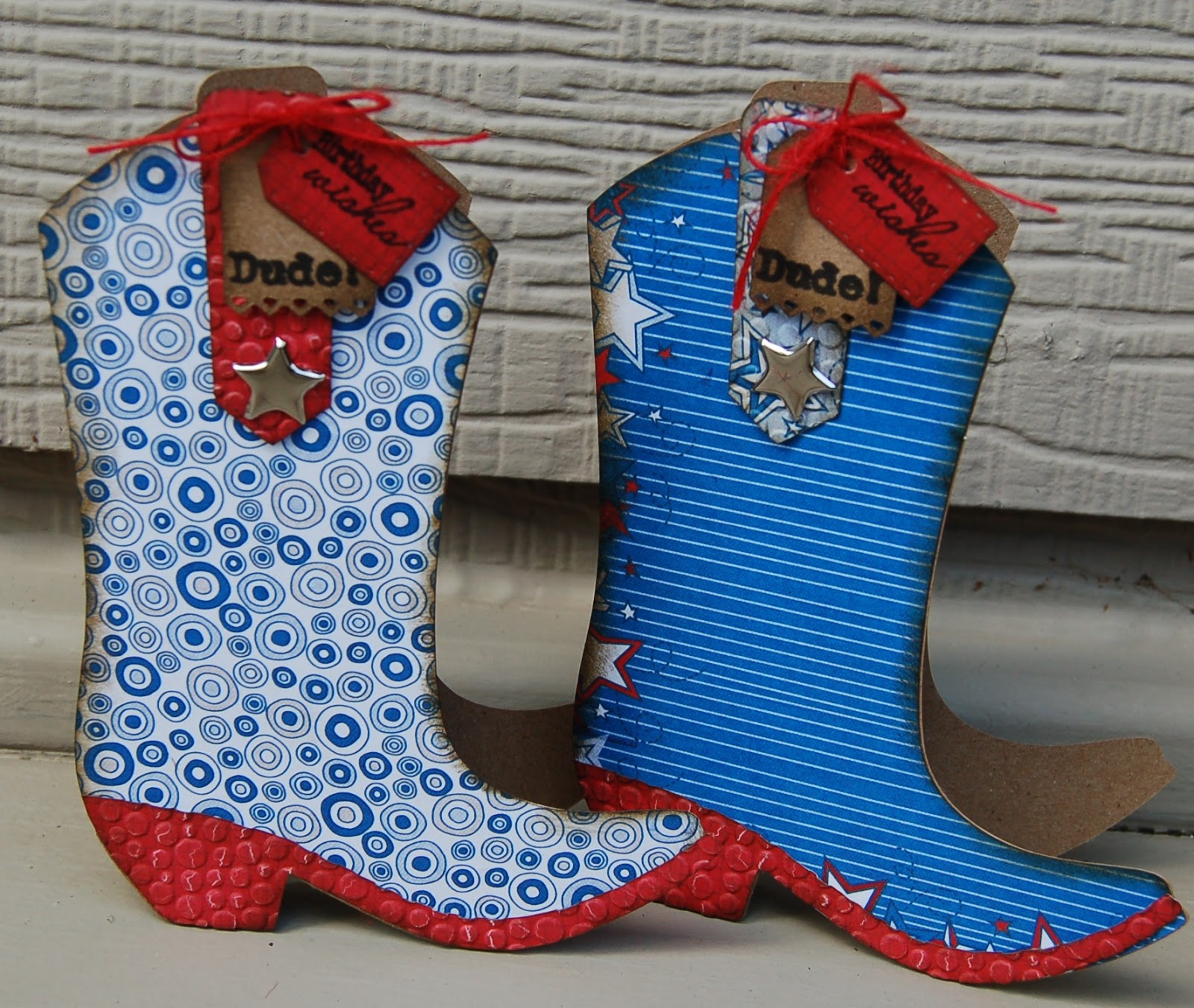 My Craft Spot DT post by Sherrie Cute Cowboy Boot Shape Cards!!