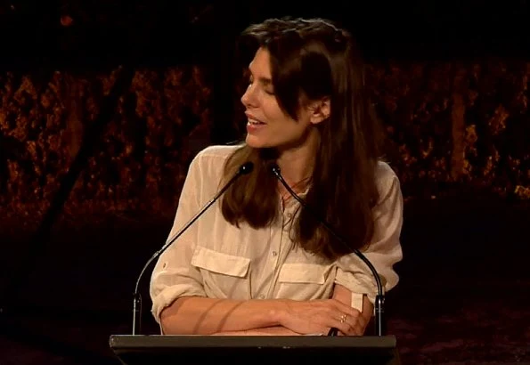 Charlotte Casiraghi attended the first day of Philosophical Encounters 2020. Charlotte is wearing beige shirt