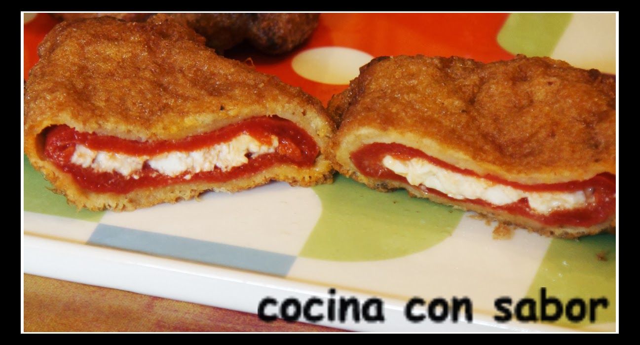 Pimiento morrón relleno de feta