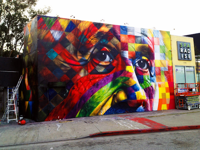 Street Art Portrait Of Einstein By Eduardo Kobra In Los Angeles, USA. 3