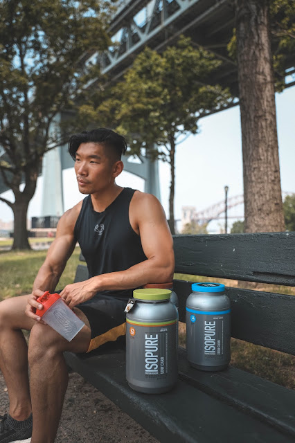 Leo Chan working out with Isopure Apple Pie and Vanilla Protein | Asian Male Model