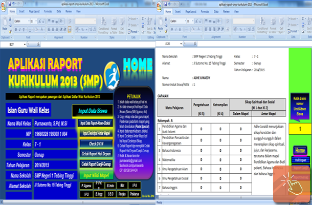 Aplikasi Raport SMP Kurikulum 2013 dengan Microsoft Excel