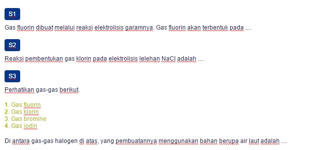 Contoh Soal Halogen
