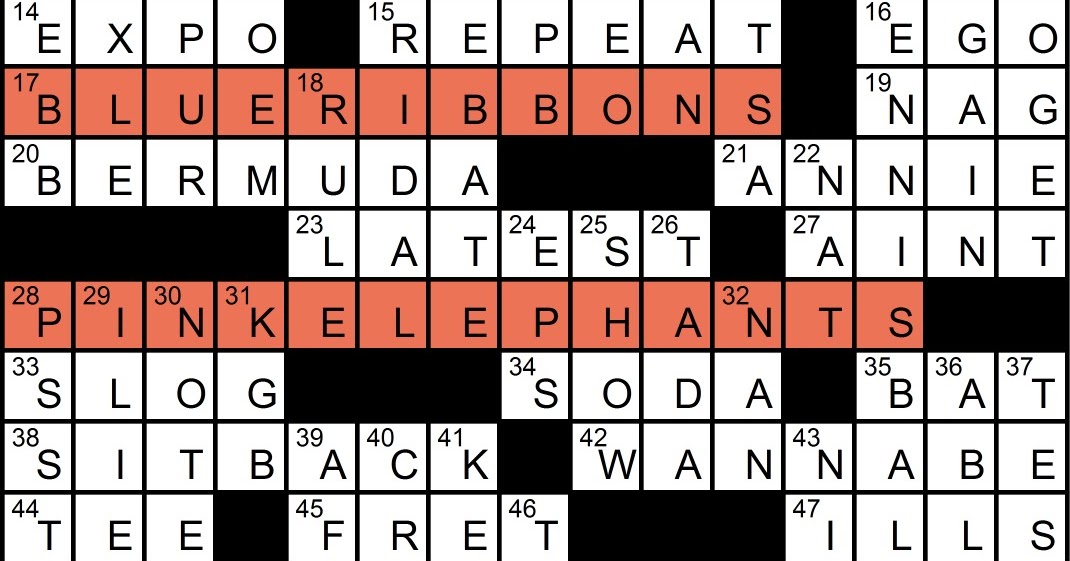 The Puzzle Society Crossword Crossing "Show One's Stripes," by Jenna