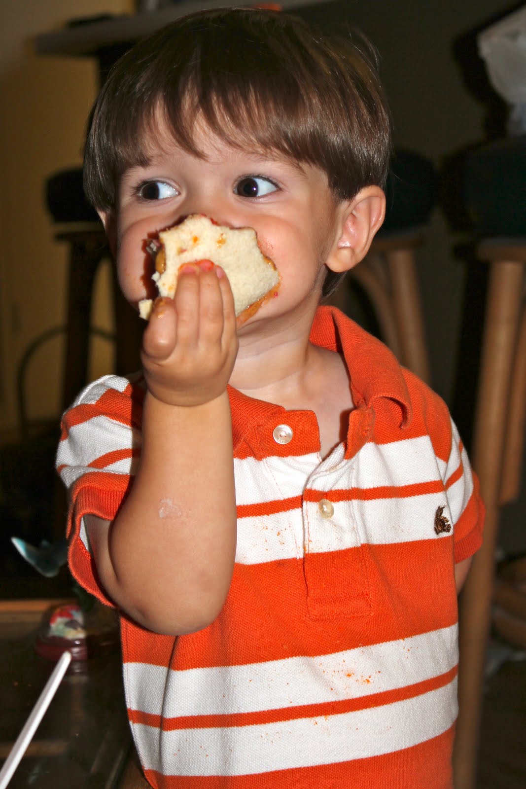 Along the Way...: Wordless Wednesday - How to Eat a PB&J Sandwich