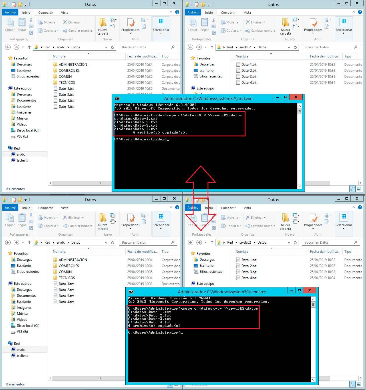 Pantallazos.es Windows CMD Copy vs Xcopy.