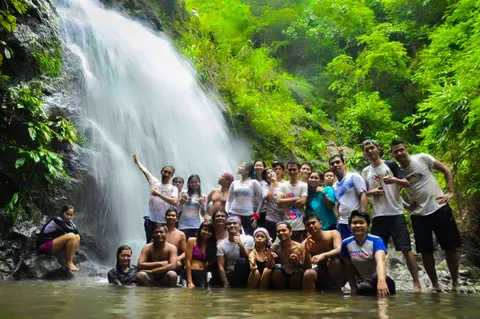 Souvenir photo of our group in front of Payaran Falls