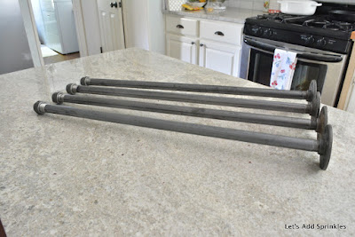 Table legs made out of gas pipe