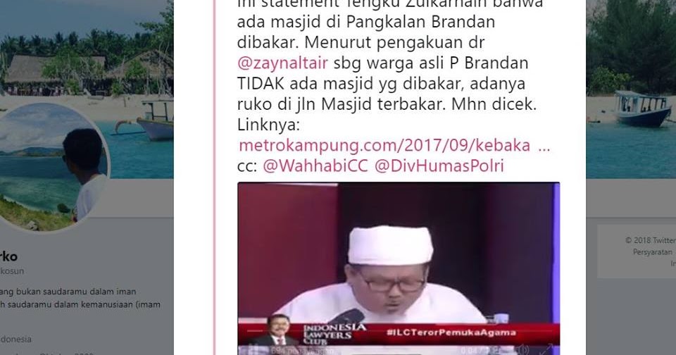 [HOAX] Tengku Zulkarnain Sebut Ada Pembakaran Masjid di