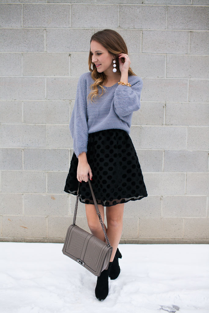 Fuzzy Sweater and a Polka Dot Skirt - Twenties Girl Style