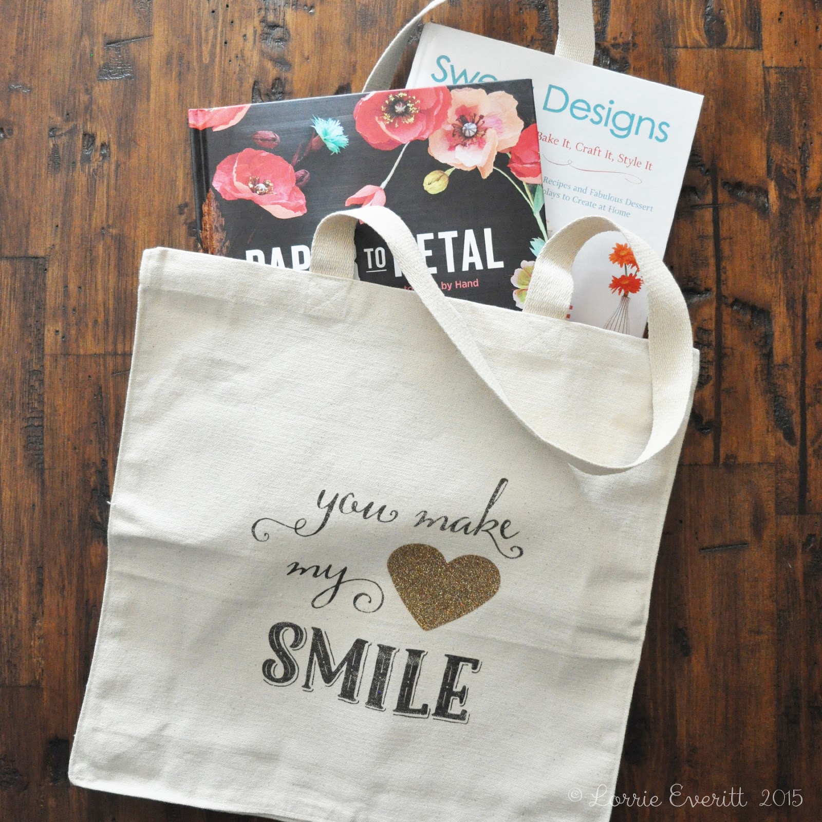 diy tote bags - you make my heart smile | Lorrie Everitt Studio